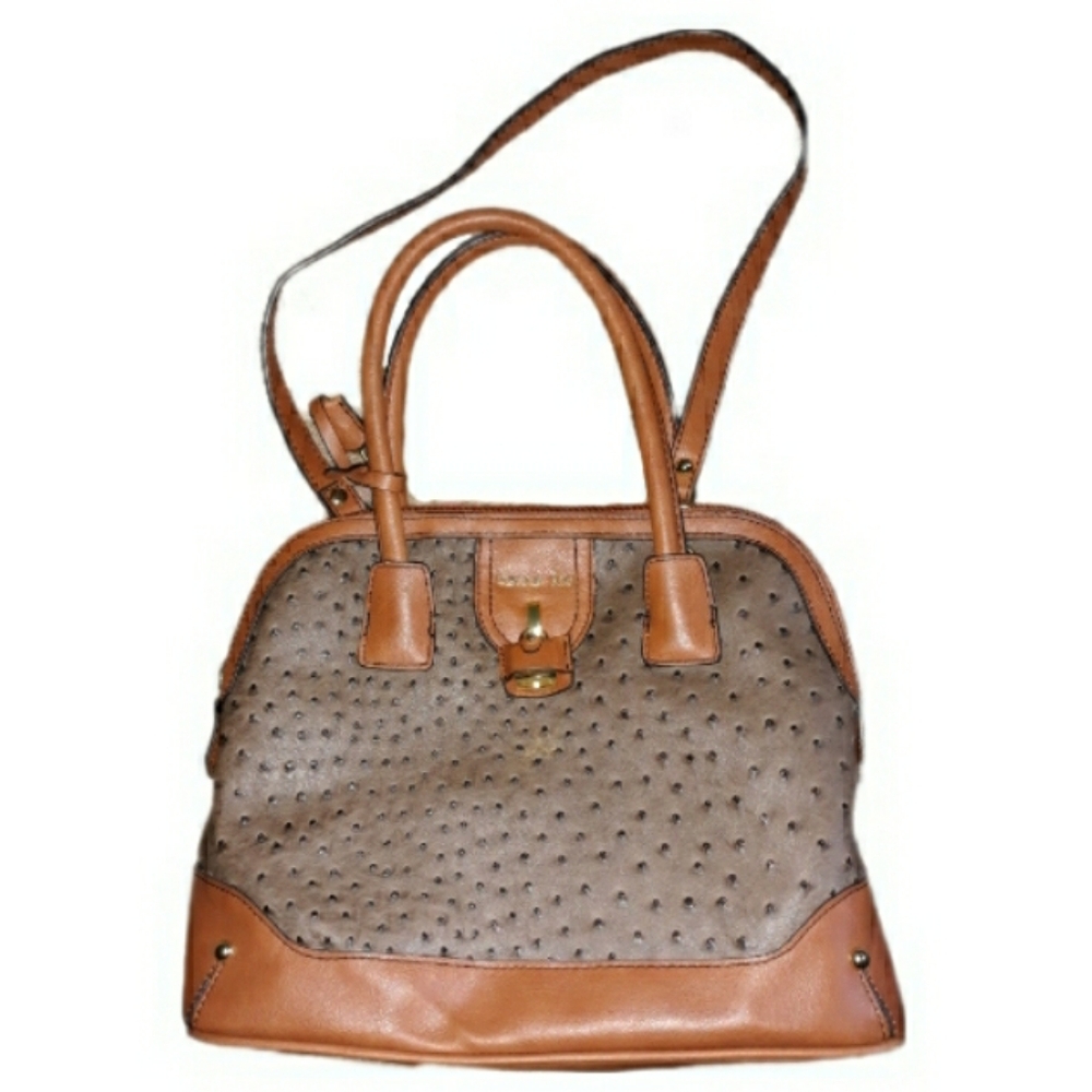 London Fog Ostrich print bag